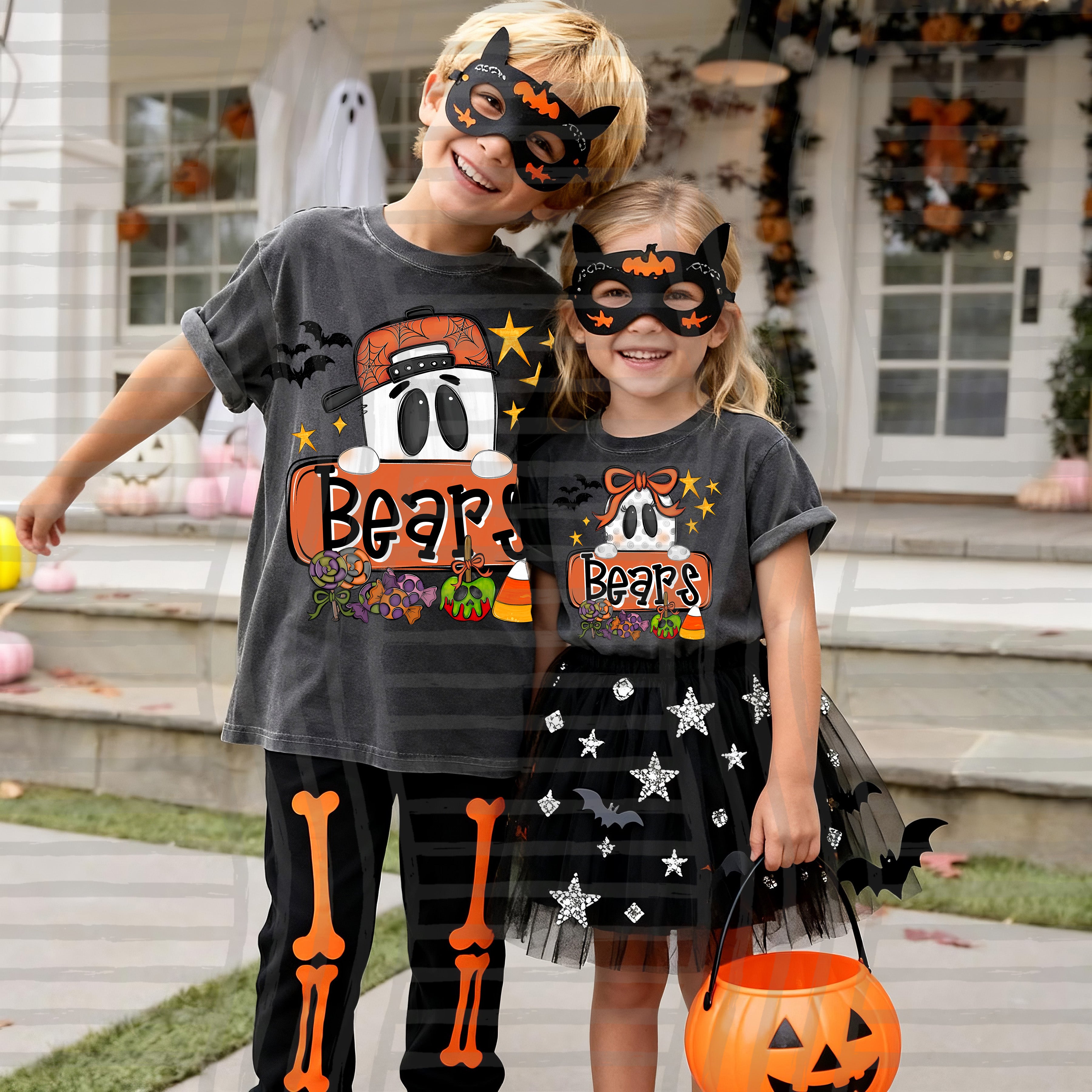 Halloween Frames Mascots Bears design