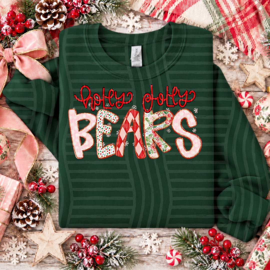 Bears Holly Jolly Confetti Mascots DTF transfer