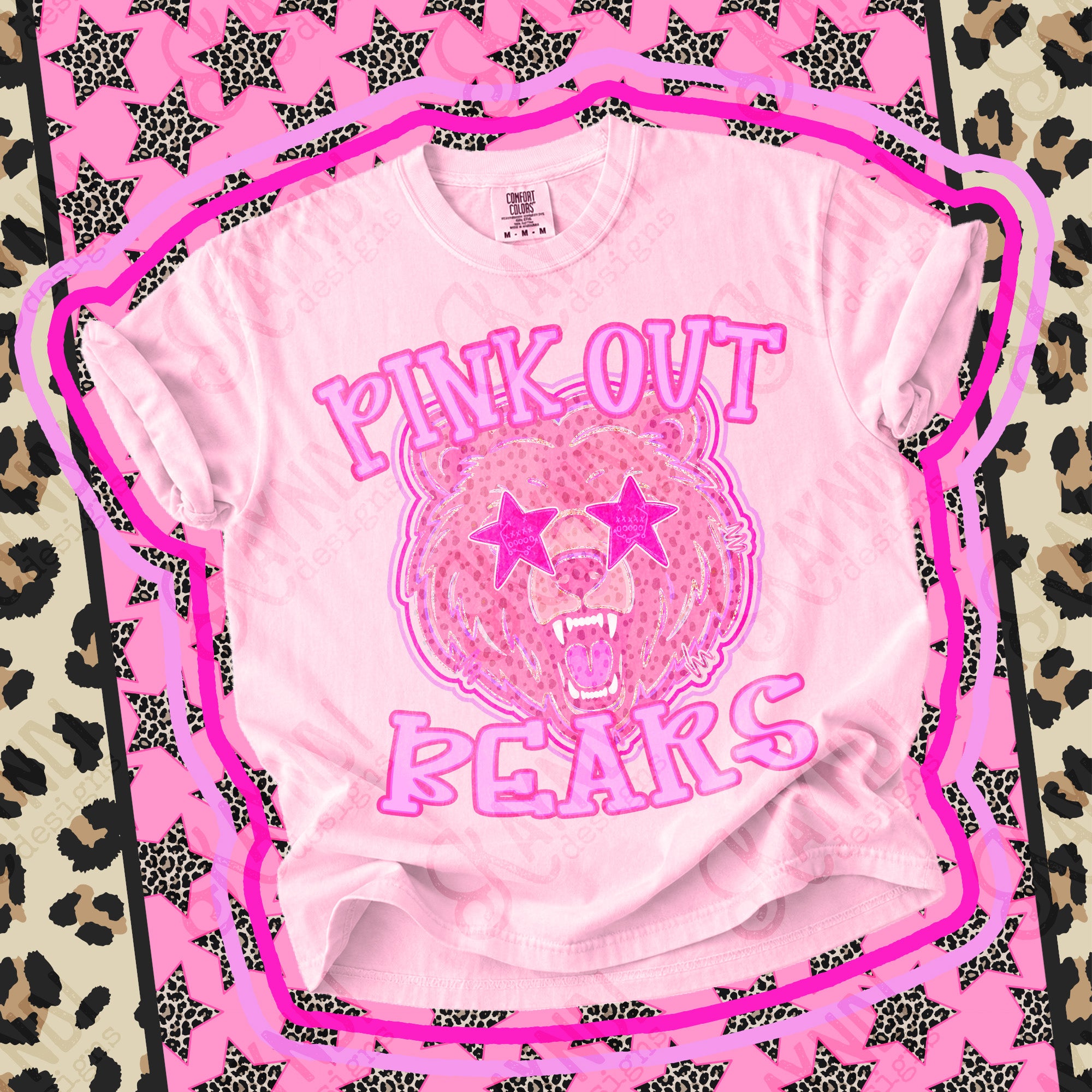 Pink Out Mascots Bears mockup