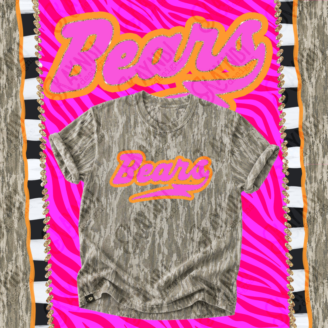 Prism Script Mascot Light Wash Camo Tee