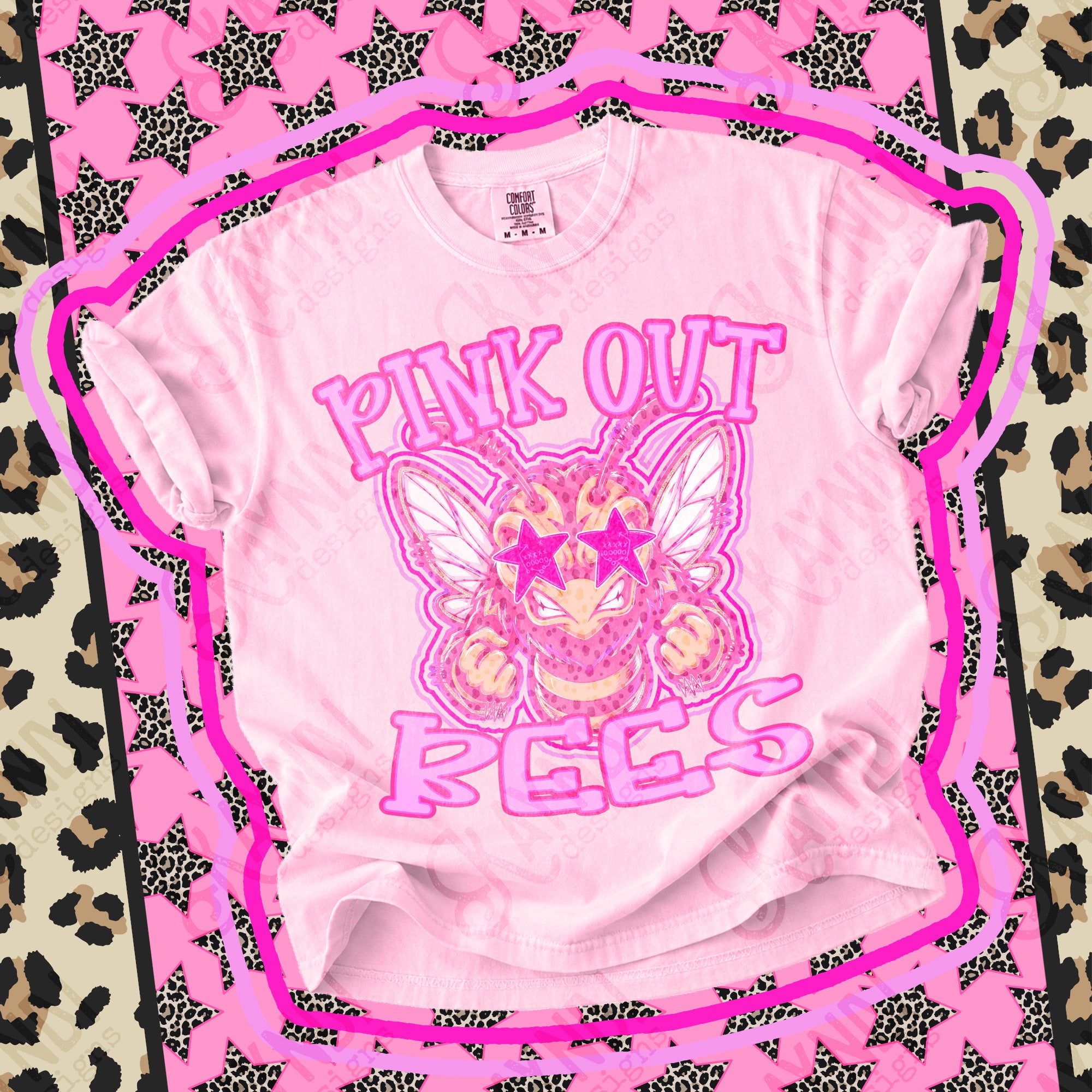 Pink Out Mascots Bees 2 mockup