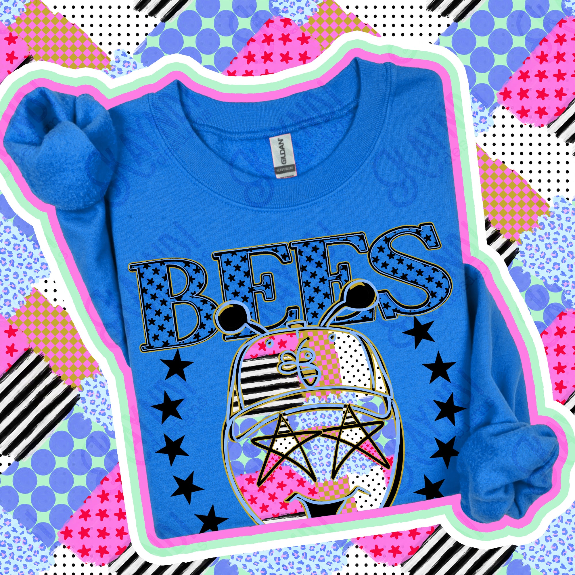 Patchwork Varsity Stars Mascots Bees 2 design