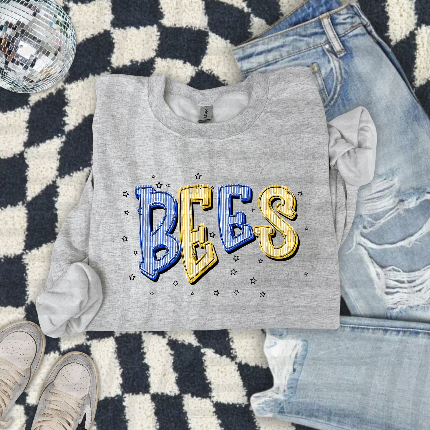 Seersucker Chic Two Color Mascots Bees design