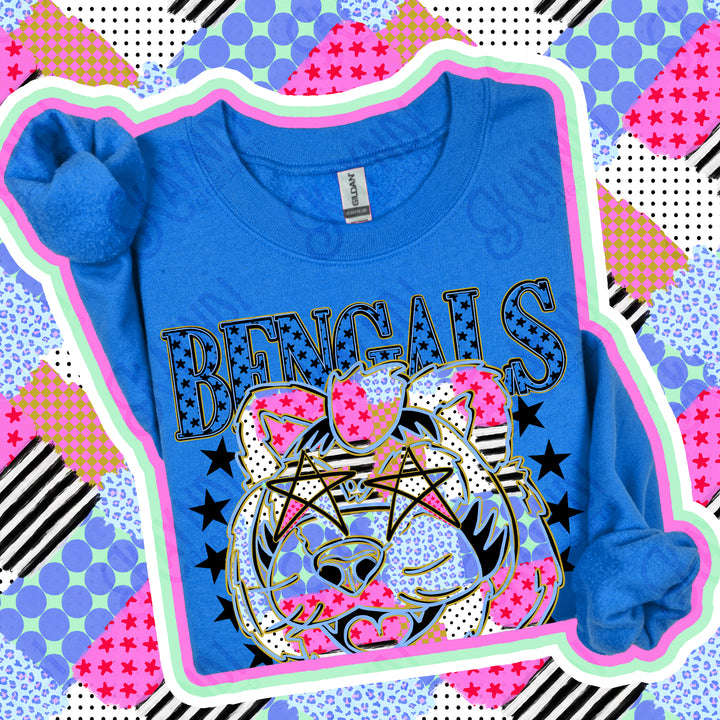 Bengals Patchwork Varsity Stars mascot DTF transfer