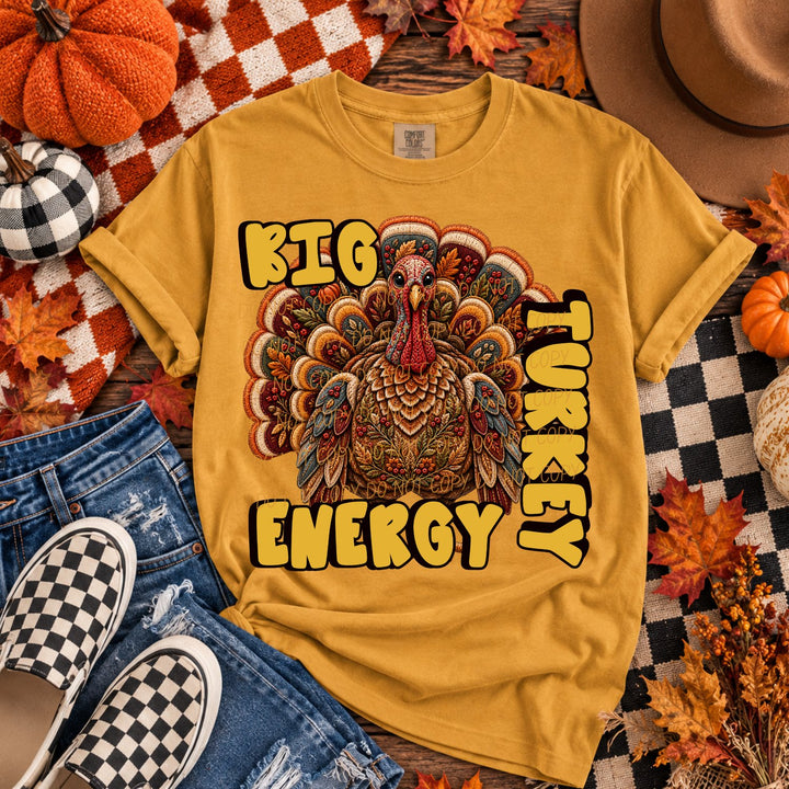 Big Turkey Energy Thanksgiving DTF transfer mockup 3