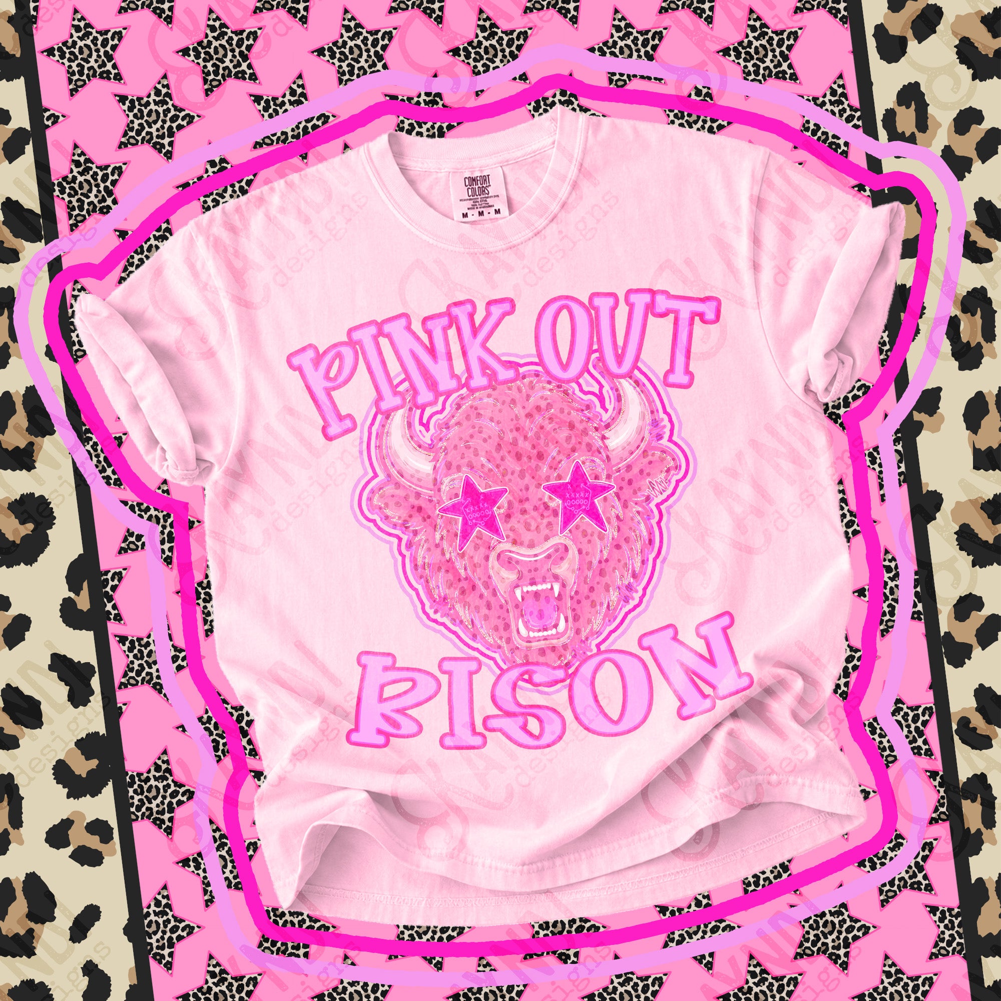 Pink Out Mascots Bison 2 mockup