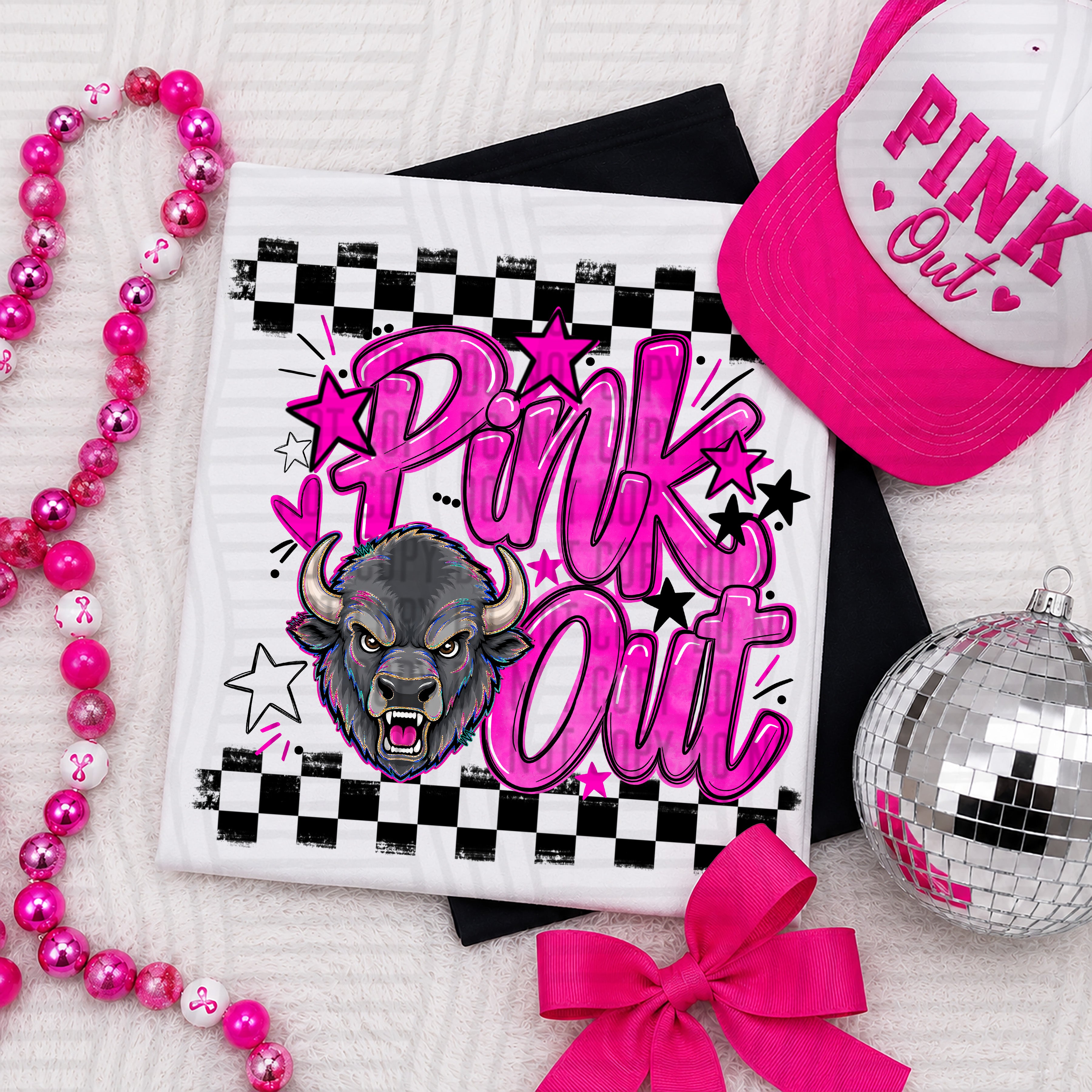 Pink Out Mascots CC Bison design