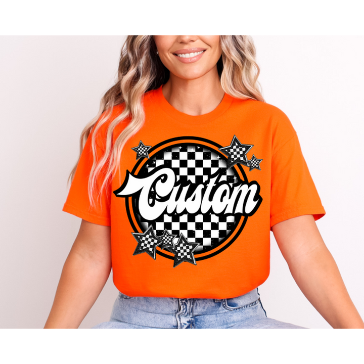 BLACK AND WHITE CIRCLE CHECKER MASCOT