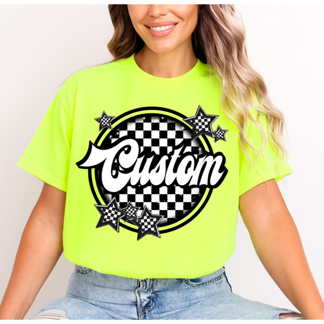 BLACK AND WHITE CIRCLE CHECKER MASCOT