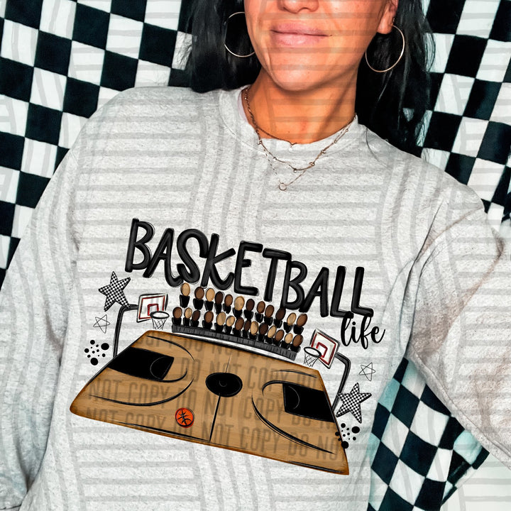 Black Basketball Life DTF transfer