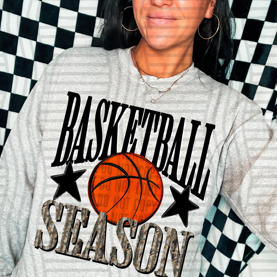 Black Basketball Season DTF transfer