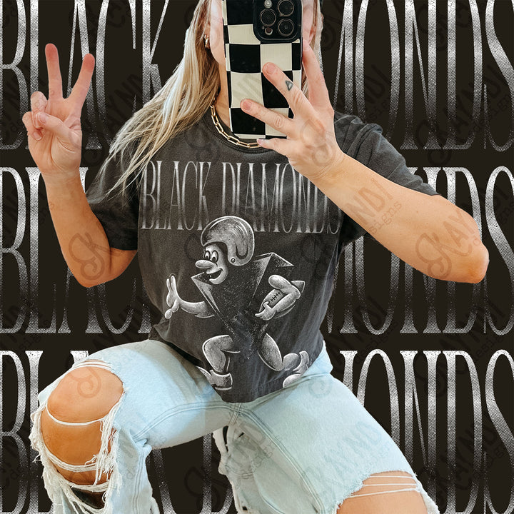 Halftone Mascots Black Diamonds DTF transfer mockup