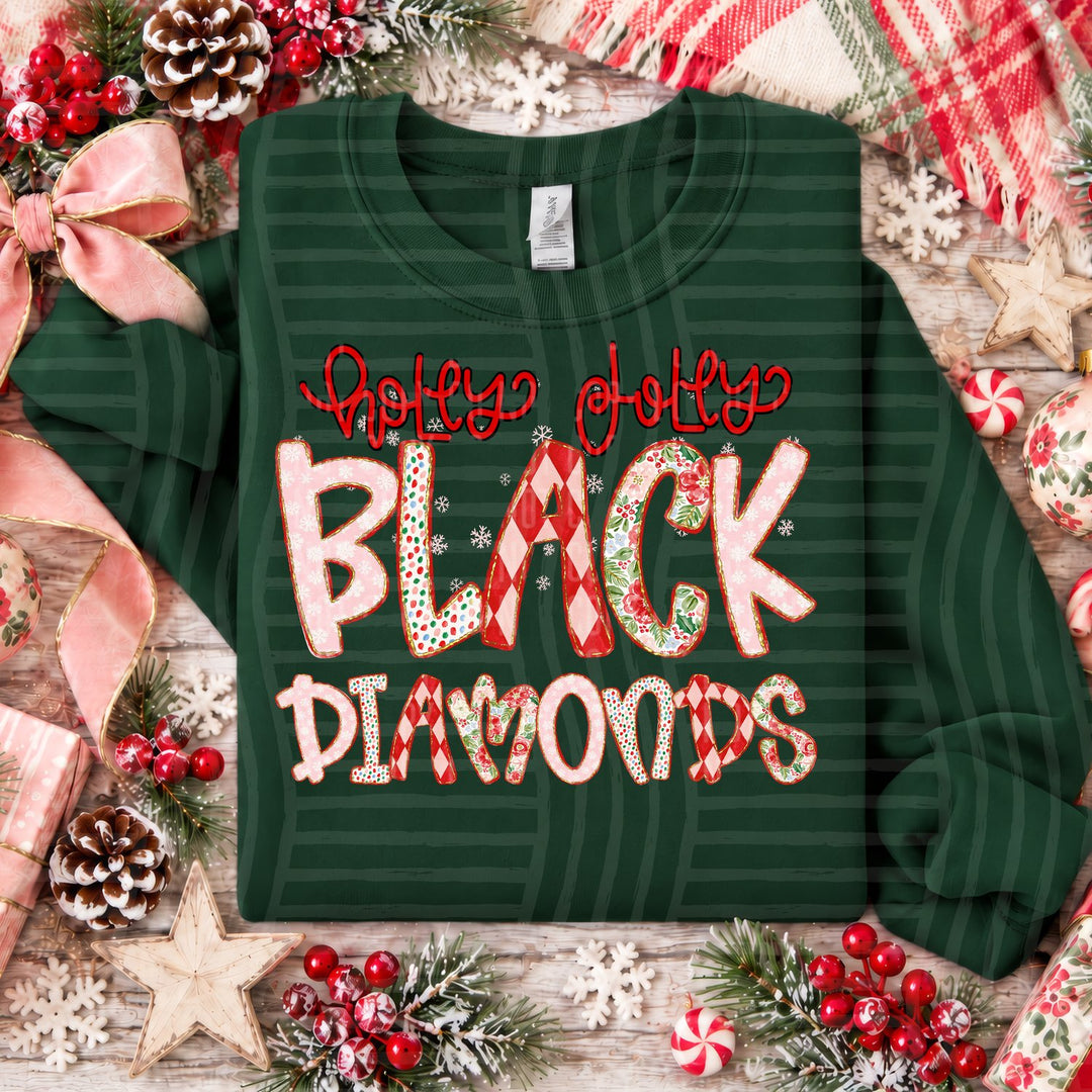 Black Diamonds Holly Jolly Confetti Mascots DTF transfer