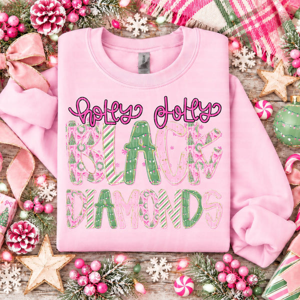 Holly Jolly Mistletoe Magic Mascots Black Diamonds design