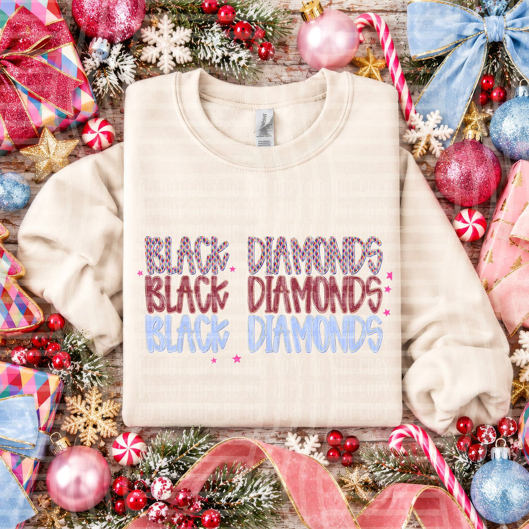 Black Diamonds Jingle Jumble Stacked Mascots DTF transfer