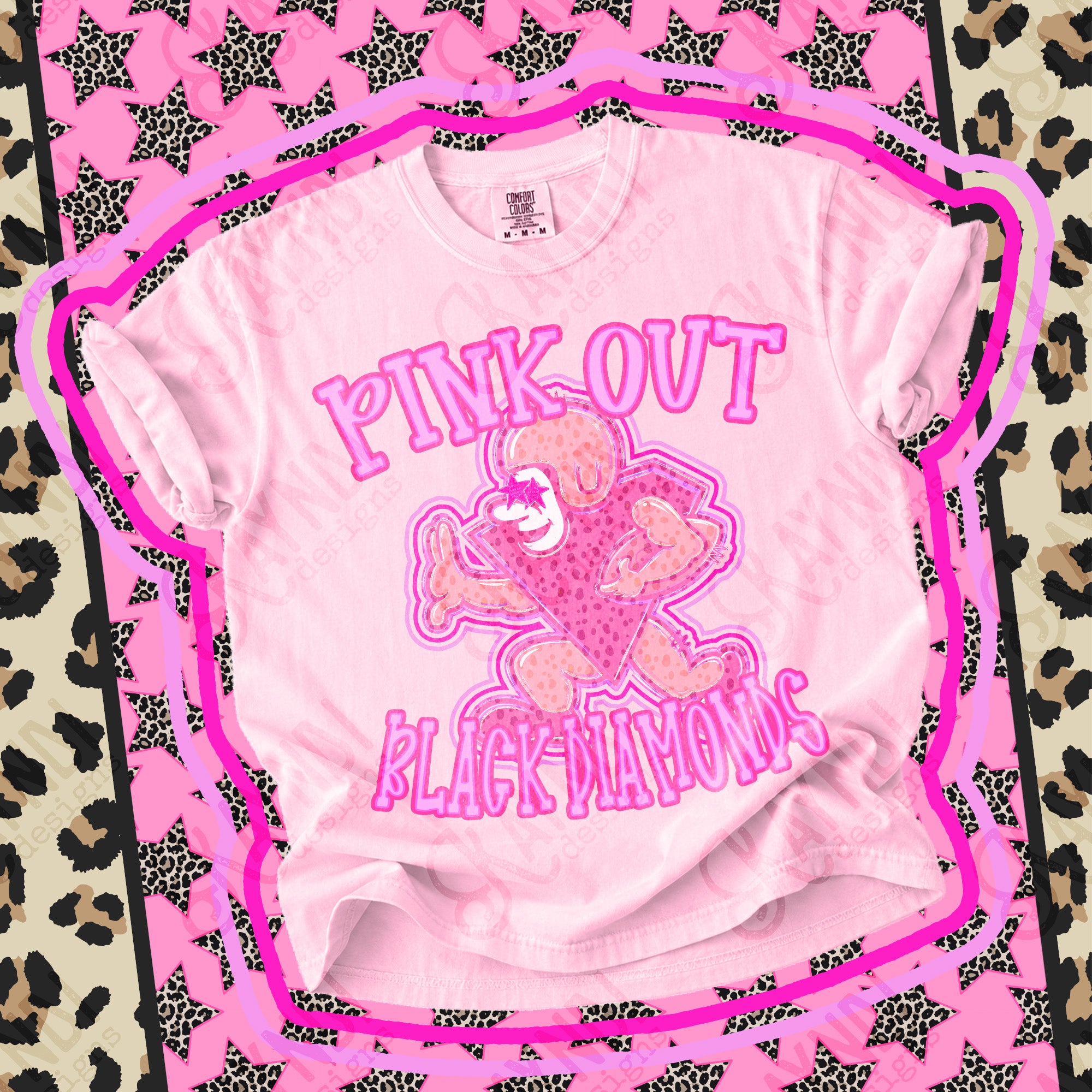Pink Out Mascots Black Diamonds mockup