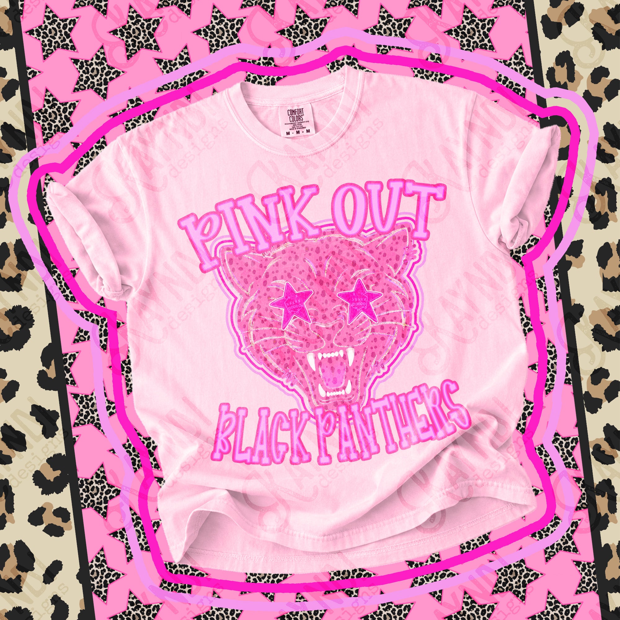 Pink Out Mascots Black Panthers mockup