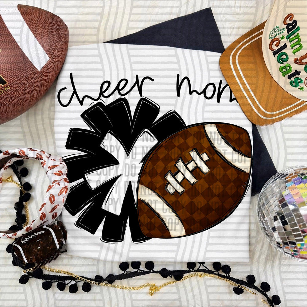 Cheer Mom DTF transfer in Black & White