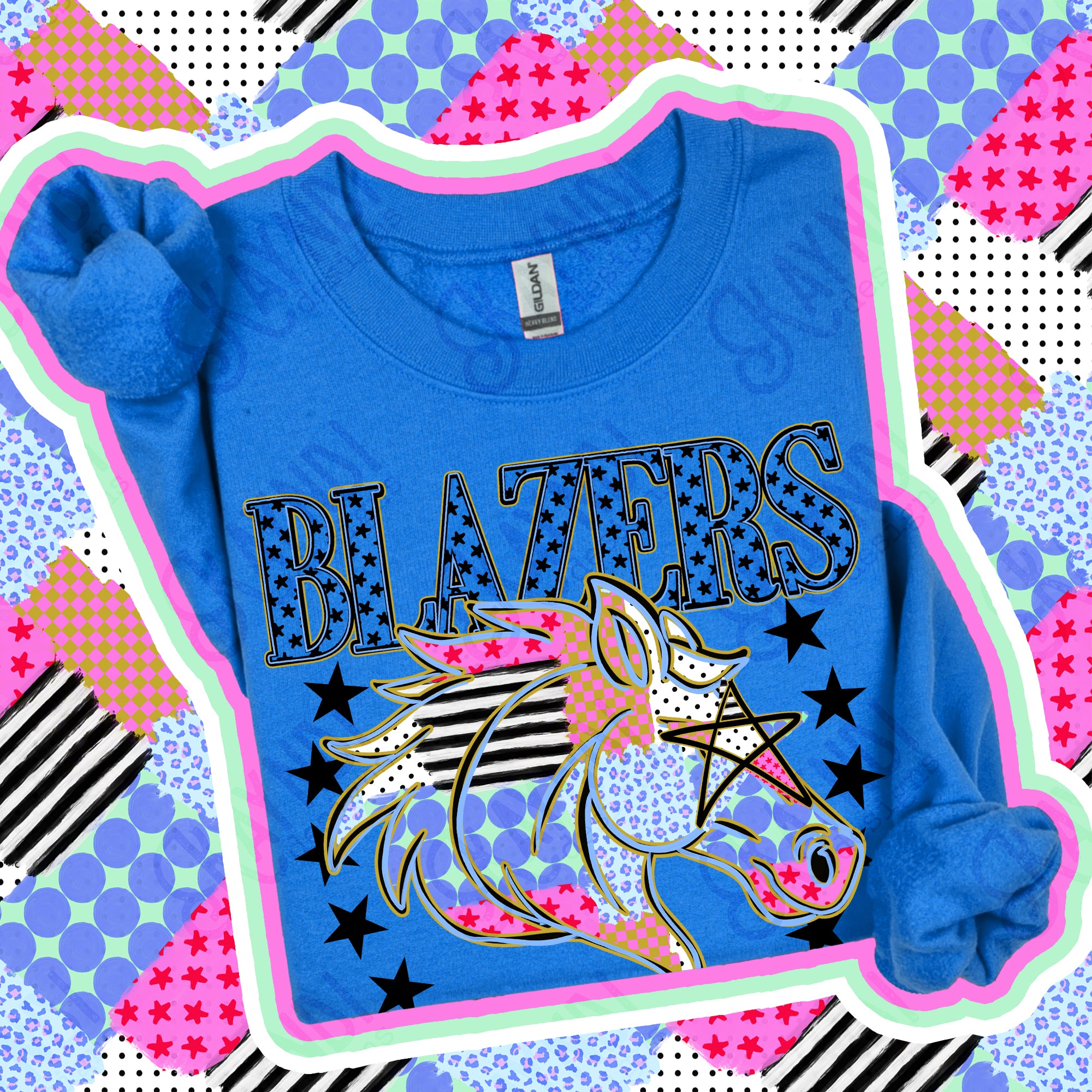 Patchwork Varsity Stars Mascots Blazers design