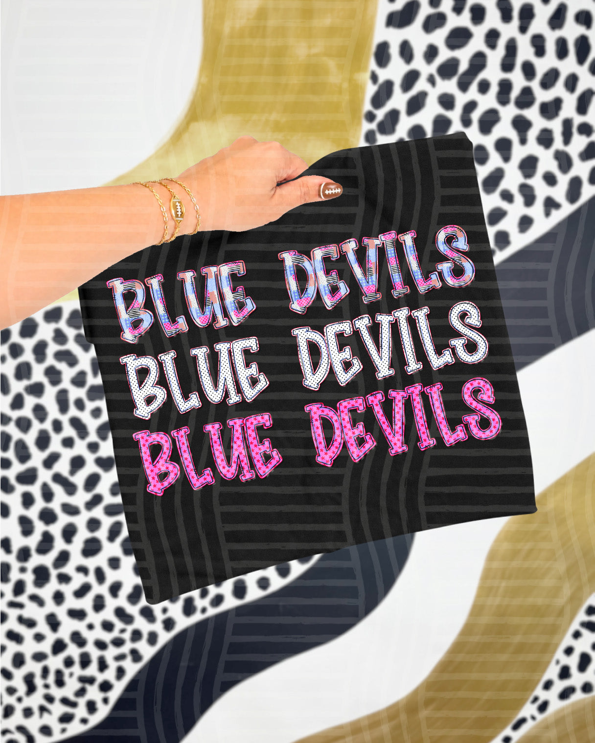 Dolly Tri Stacked Mascots Blue Devils design