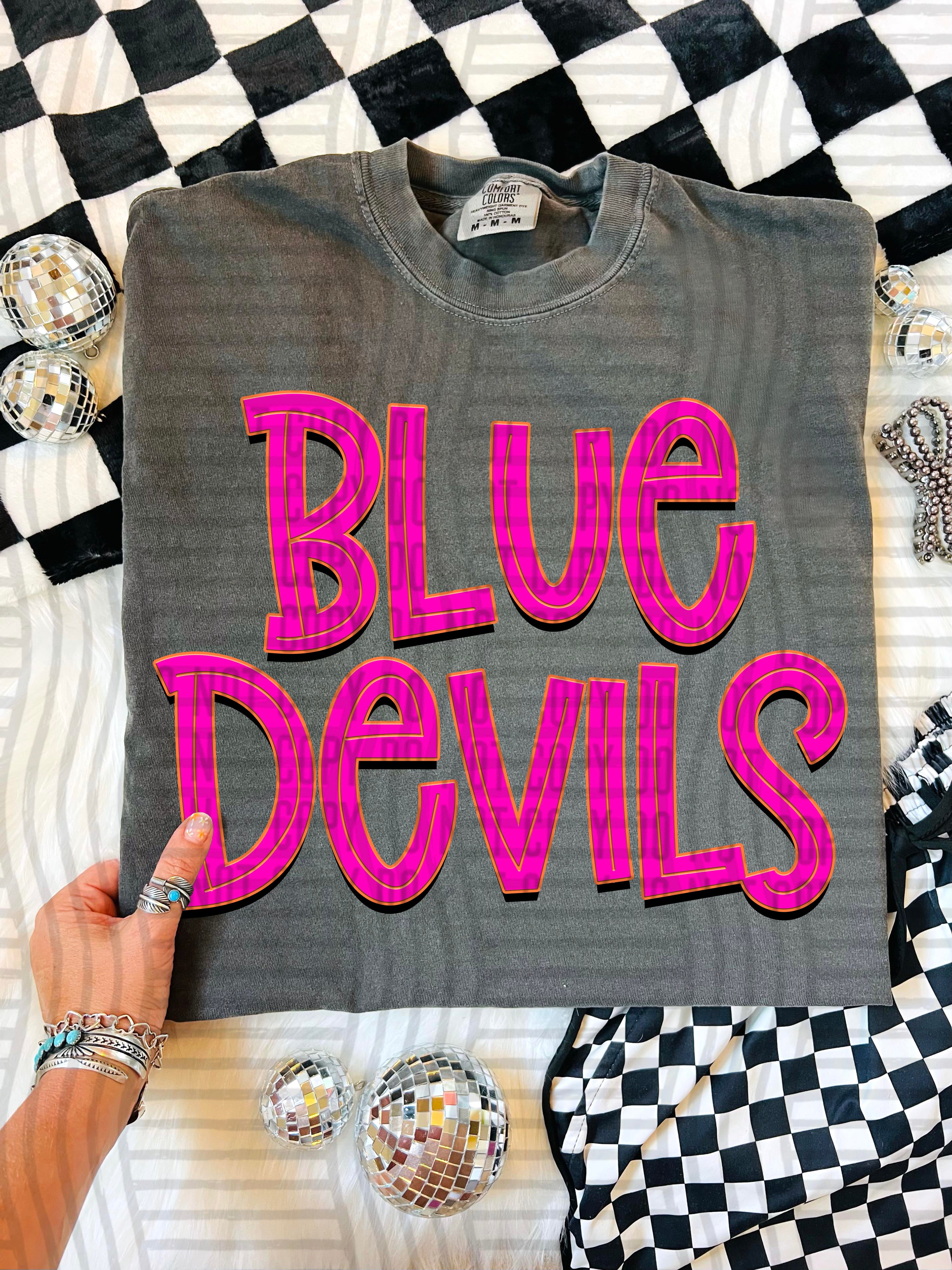 Pink Punch Blue Devils design