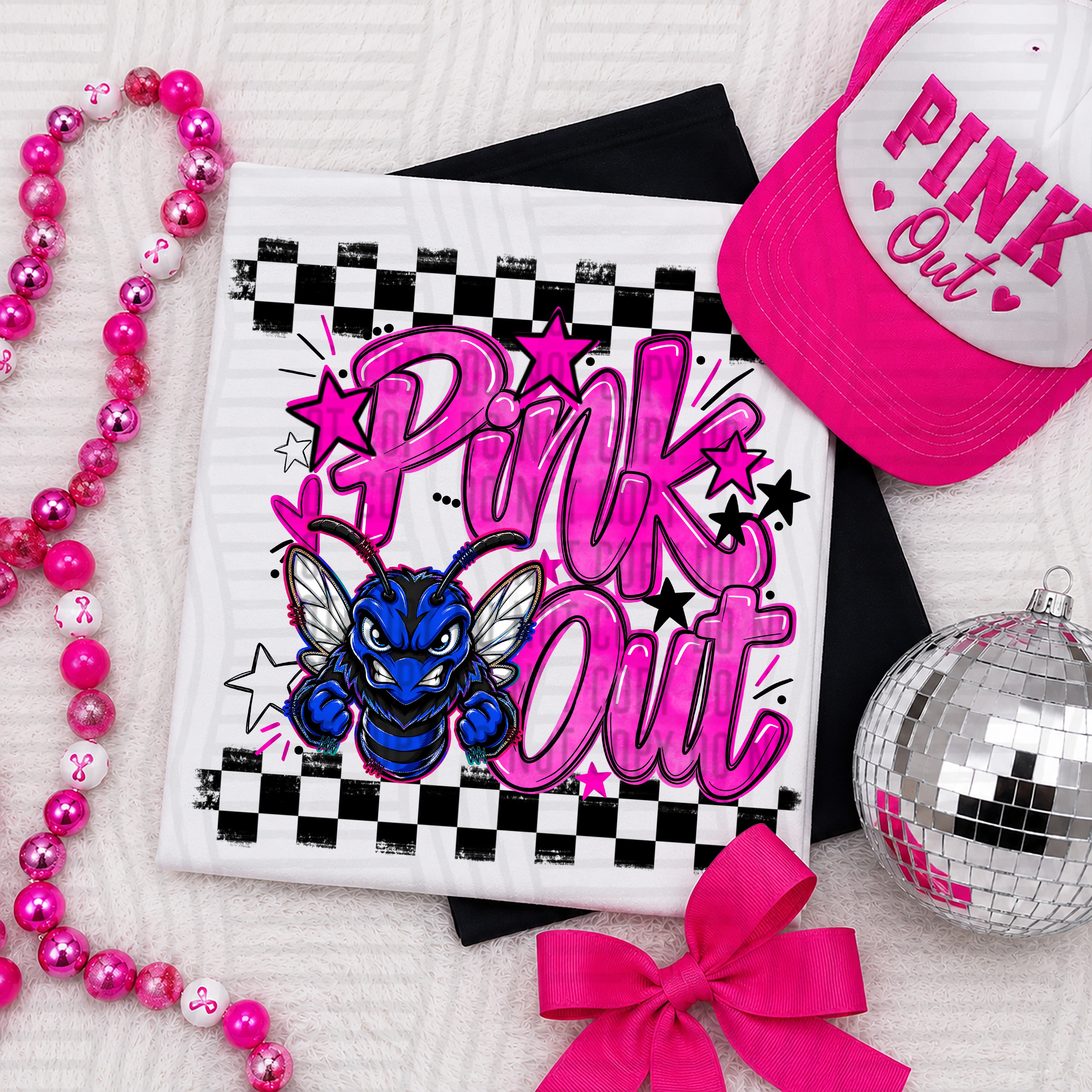 Pink Out Mascots CC Blue Hornets design