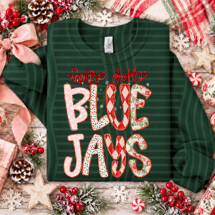 Blue Jays Holly Jolly Confetti Mascots DTF transfer