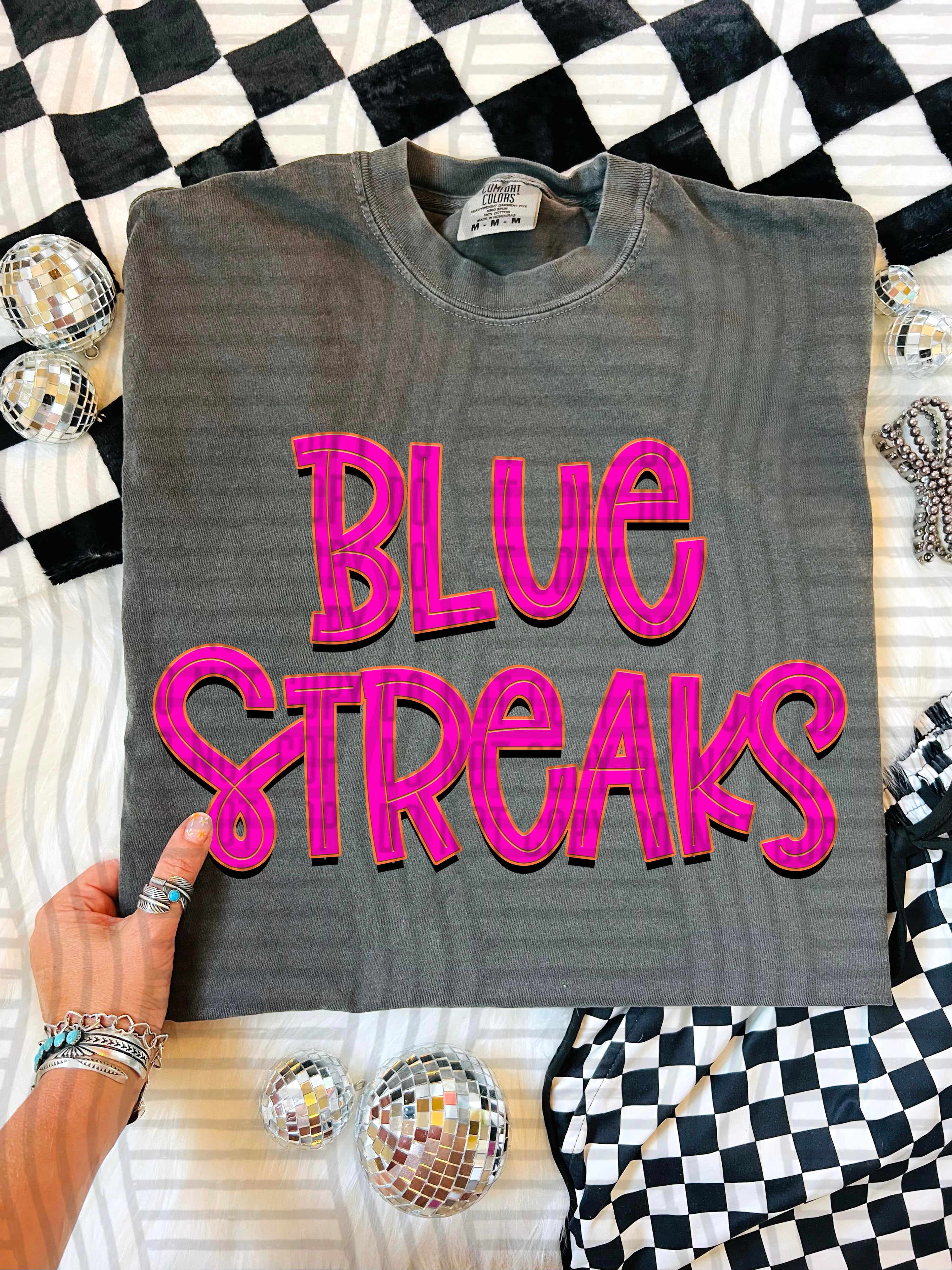 Pink Punch Blue Streaks design