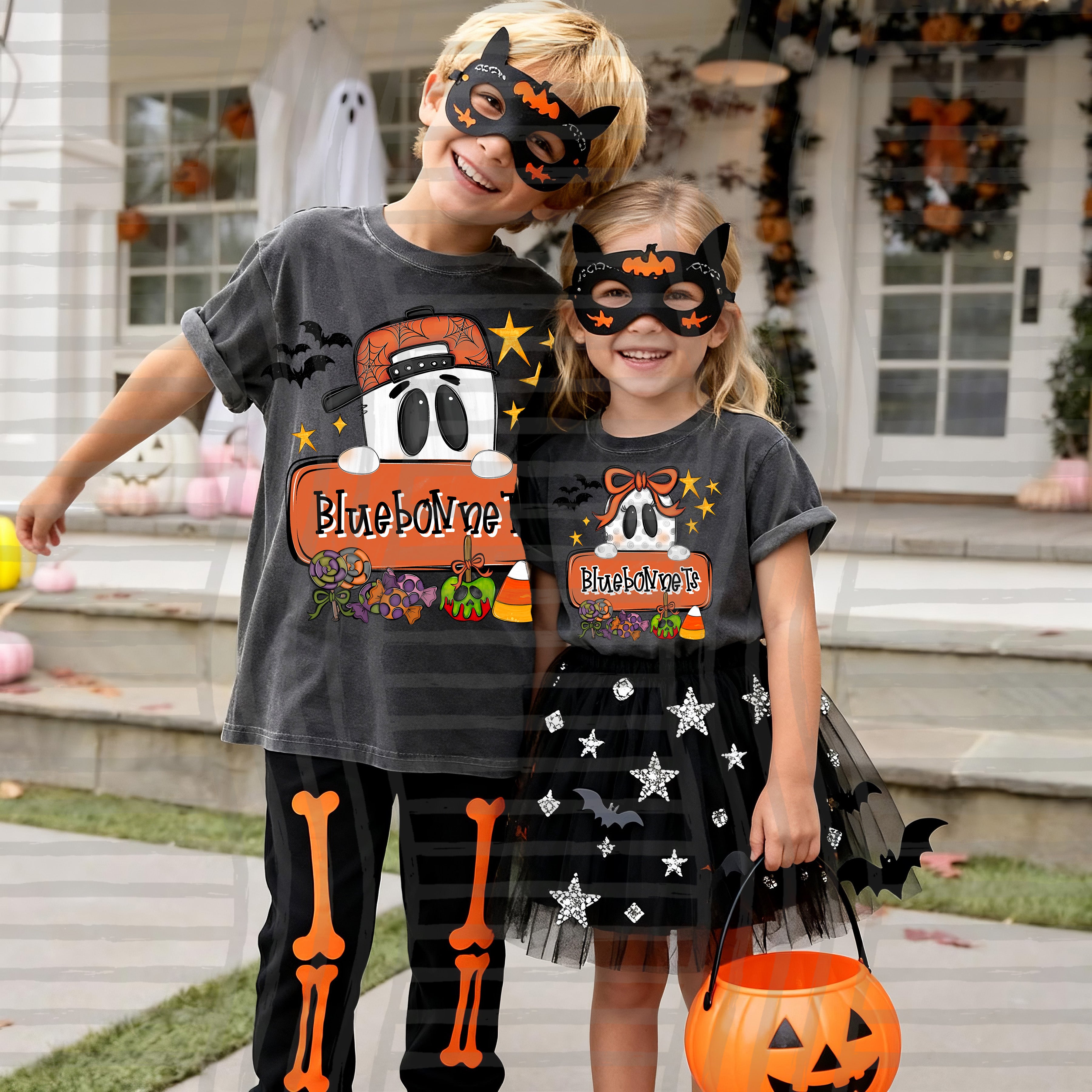 Halloween Frames Mascots Bluebonnets design