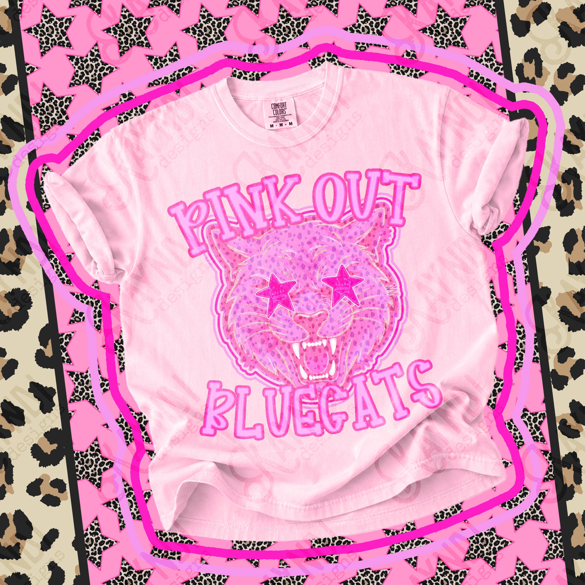 Pink Out Mascots Bluecats mockup