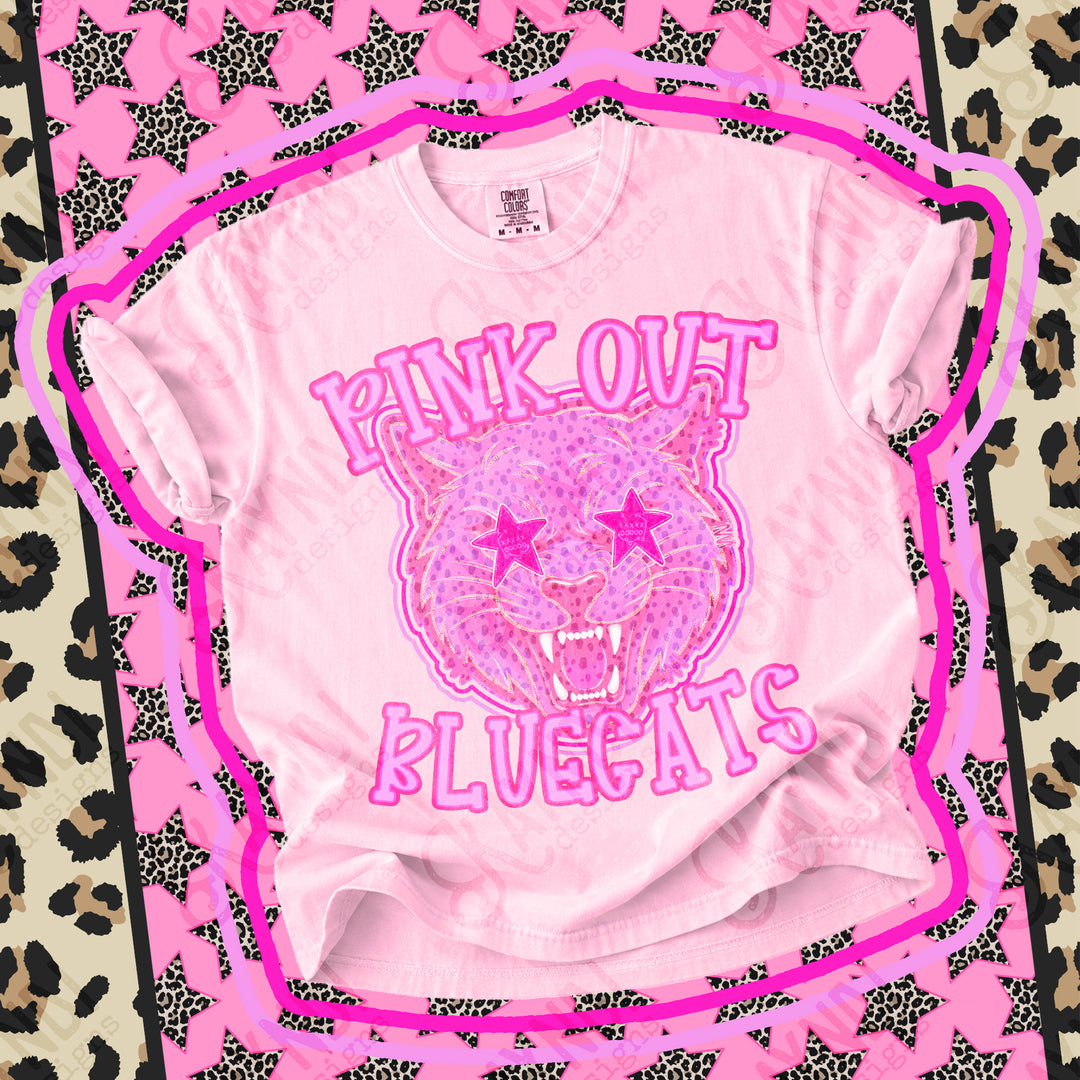 Bluecats Pink Out Mascots mascot DTF transfer