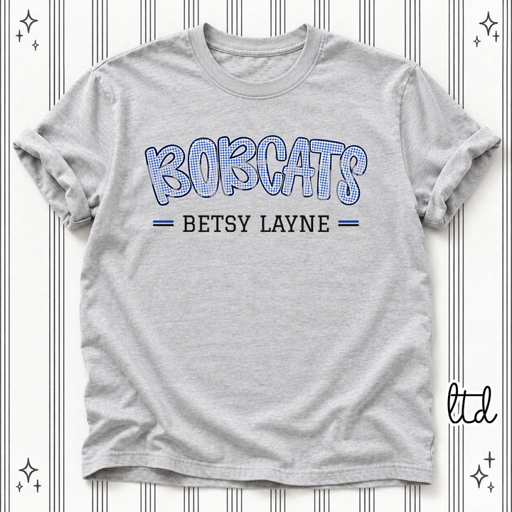 Bobcats Betsy Layne Royal Black Gingham School Spirit DTF transfer