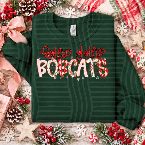 Holly Jolly Confetti Mascots Bobcats design