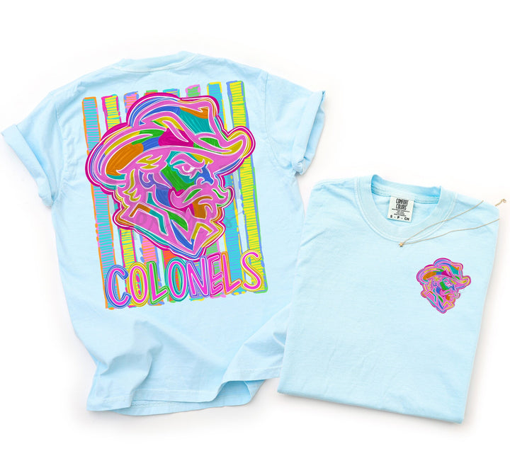 Bold and Bright Colonels front and back mascot tee mockup