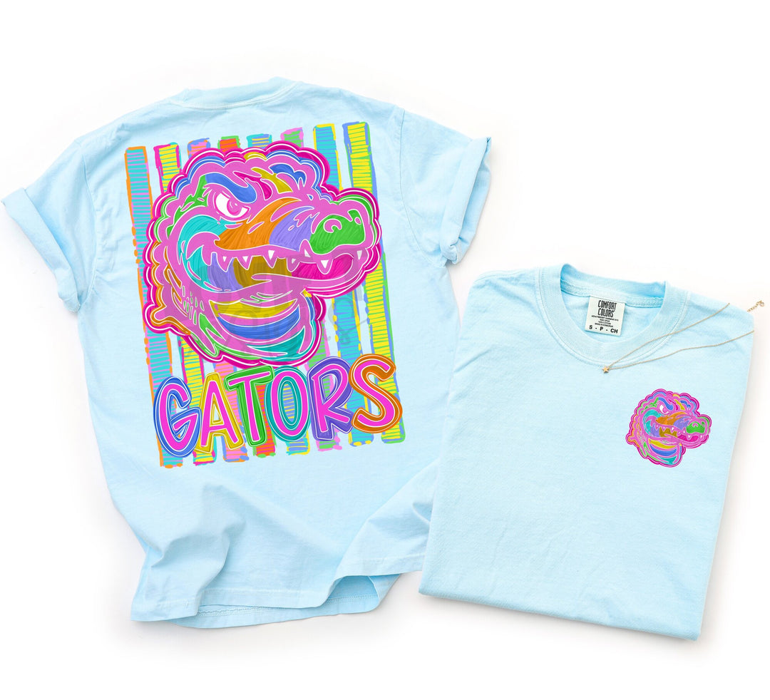 Bold and Bright Gators front and back mascot tee mockup