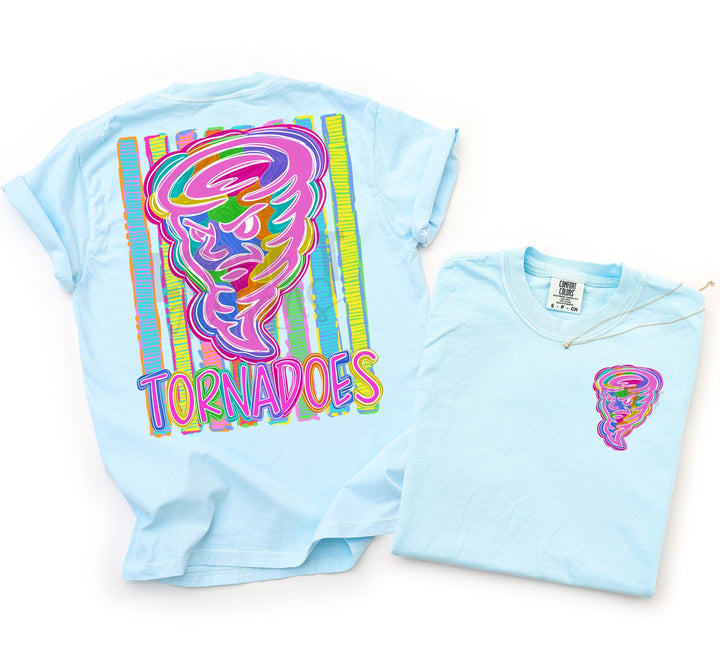 Bold and Bright Tornadoes front and back mascot tee mockup