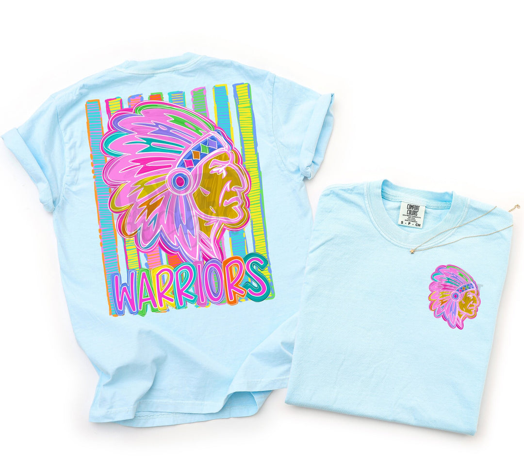 Bold and Bright Warriors front and back mascot tee mockup