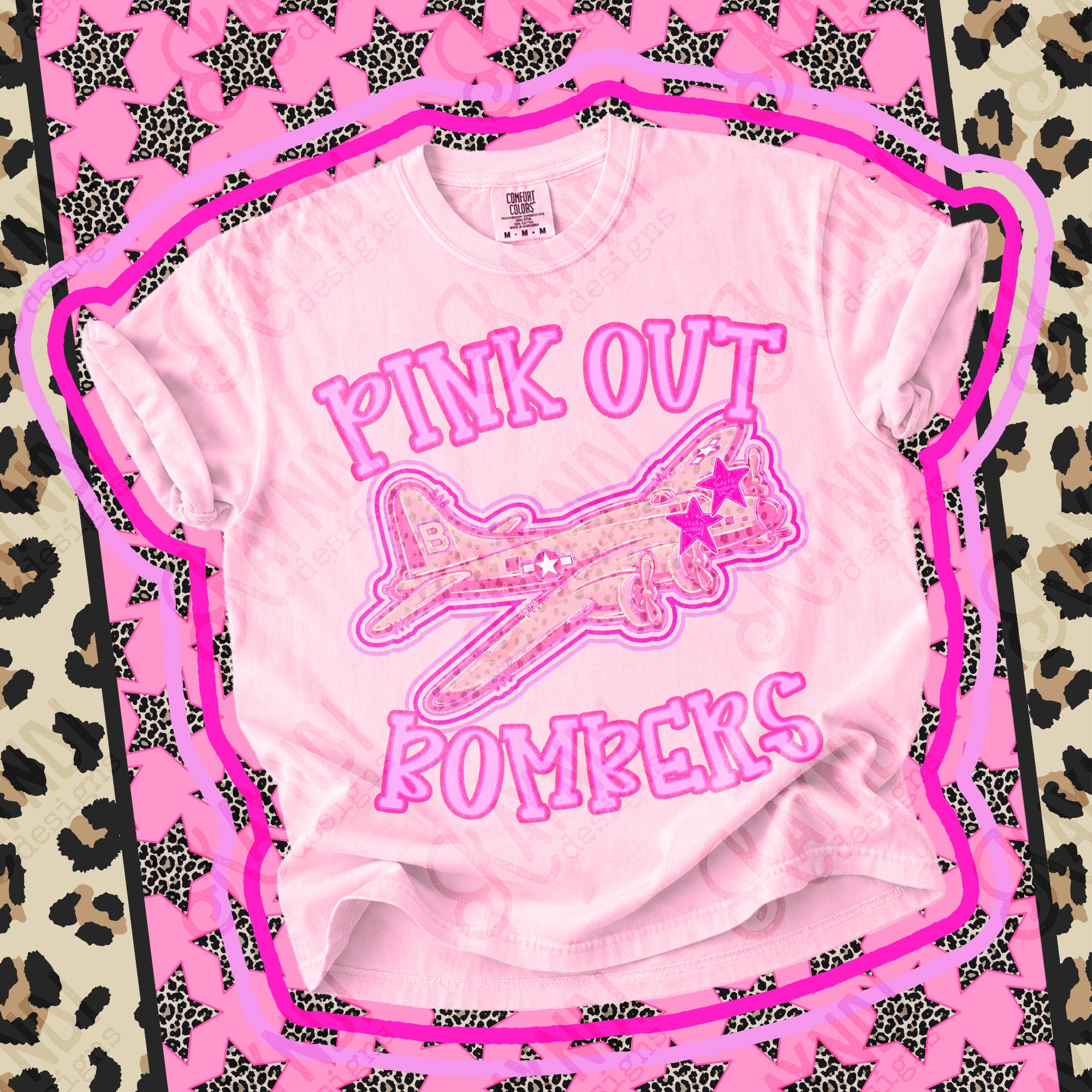 Pink Out Mascots Bombers mockup