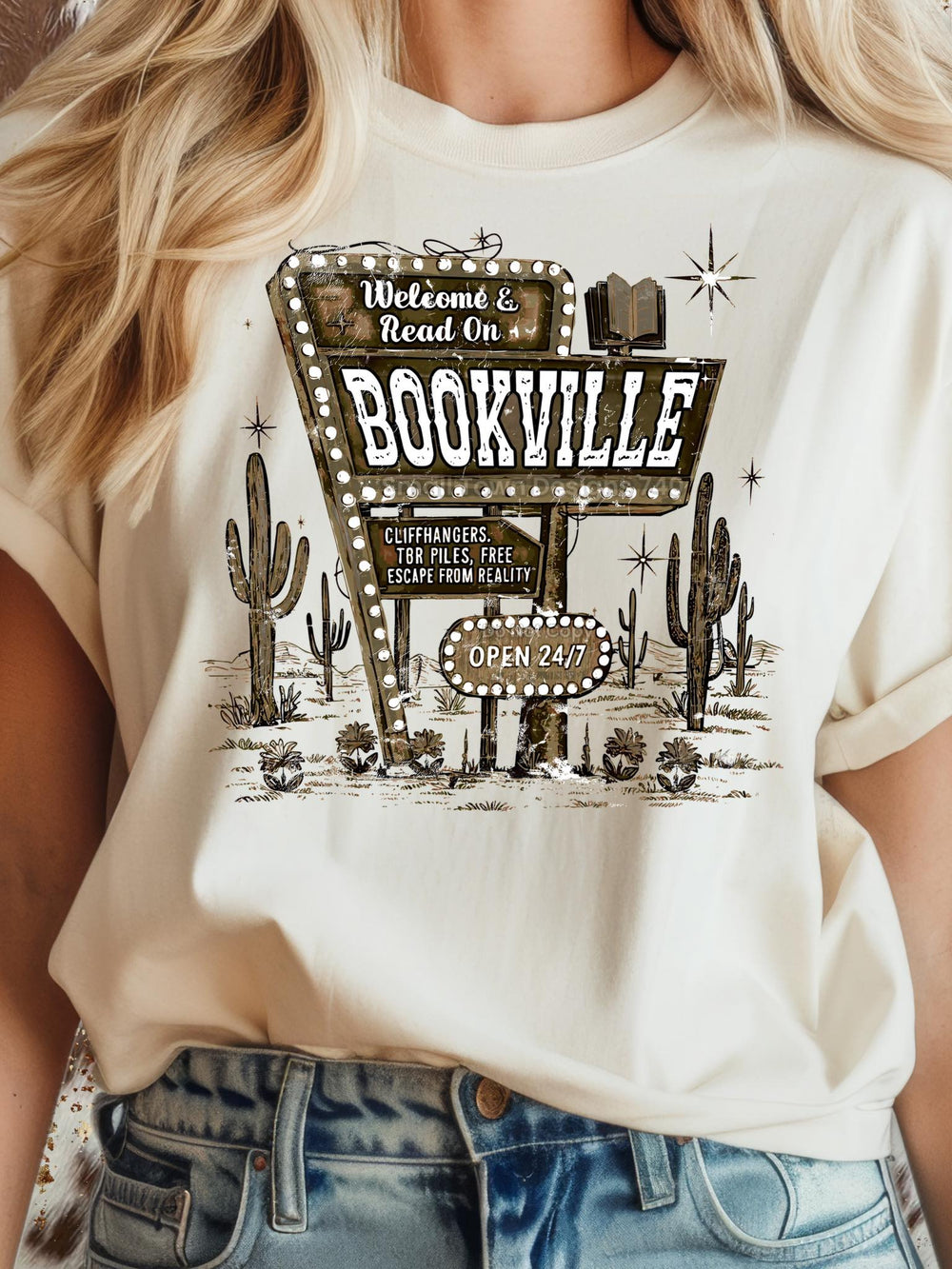 Bookville Distressed DTF transfer design – image 1