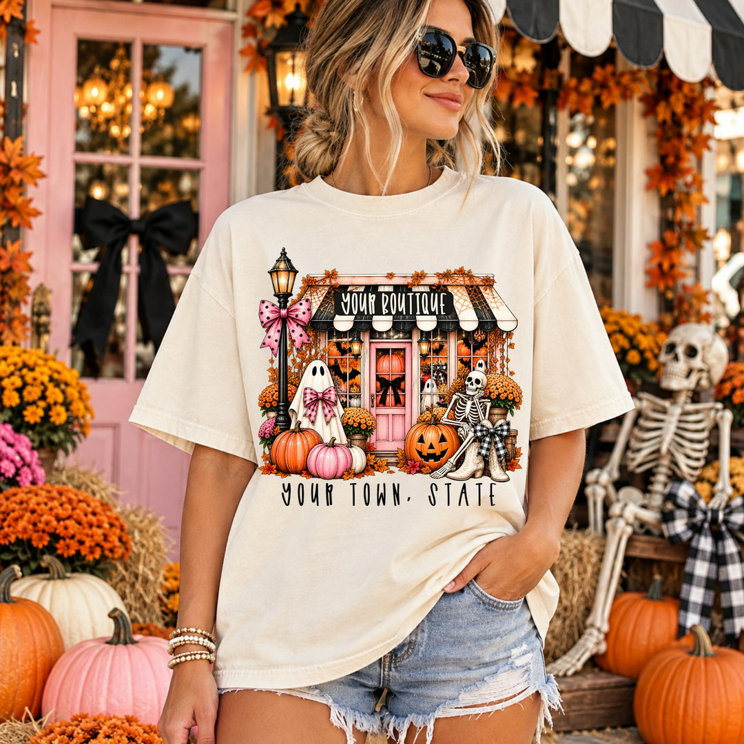 Shop Small Halloween Boutique customizable DTF transfer mockup