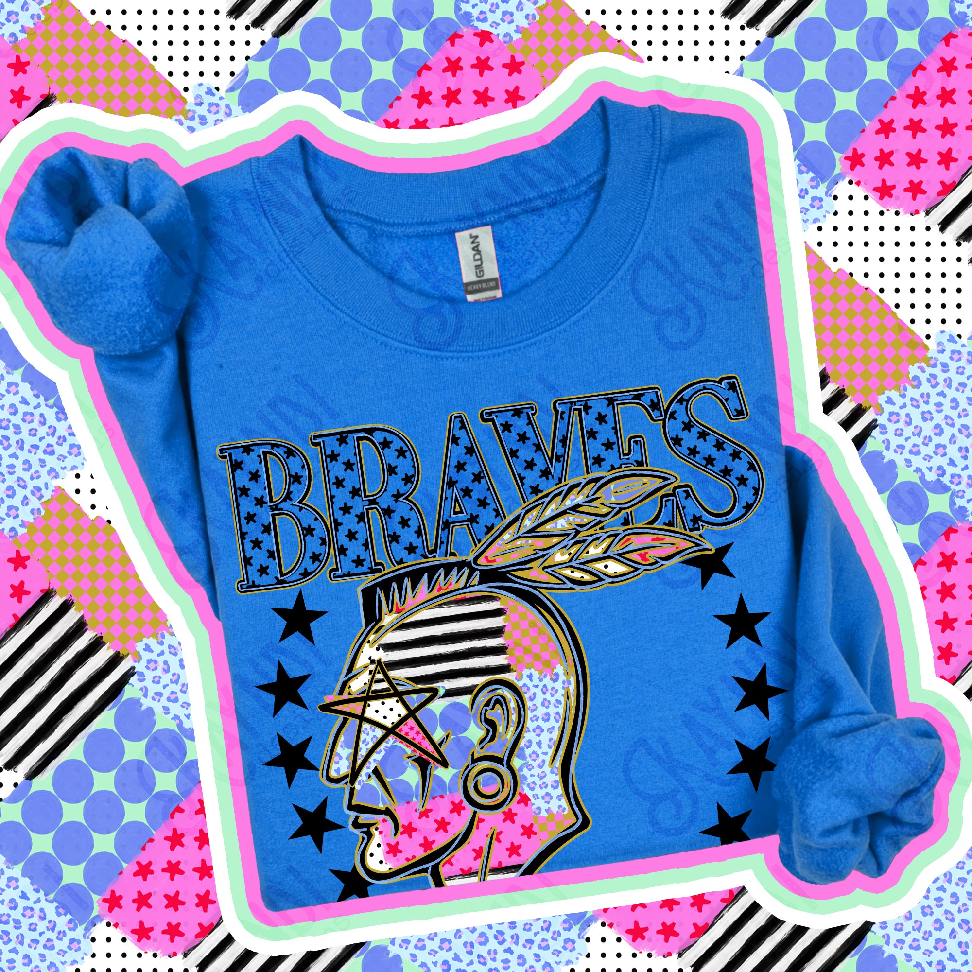 Patchwork Varsity Stars Mascots Braves 2 design