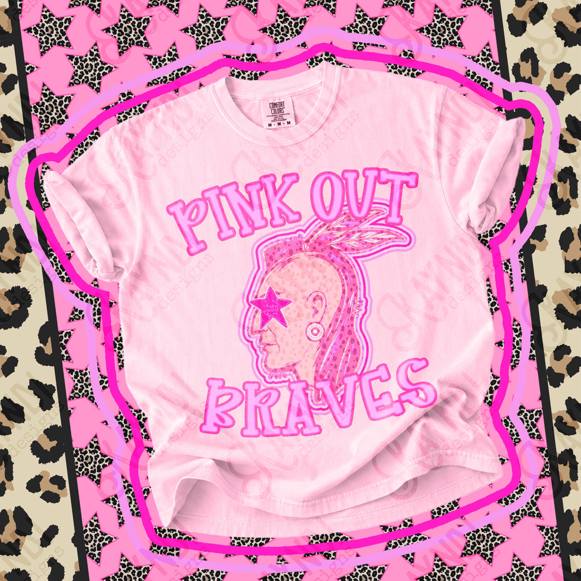Pink Out Mascots Braves mockup