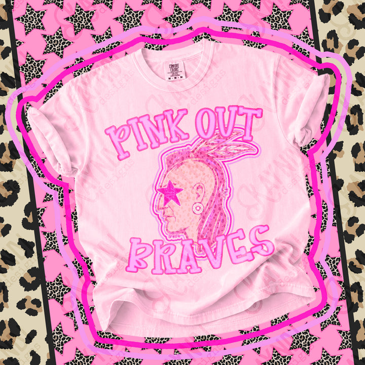 Braves Pink Out Mascots mascot DTF transfer