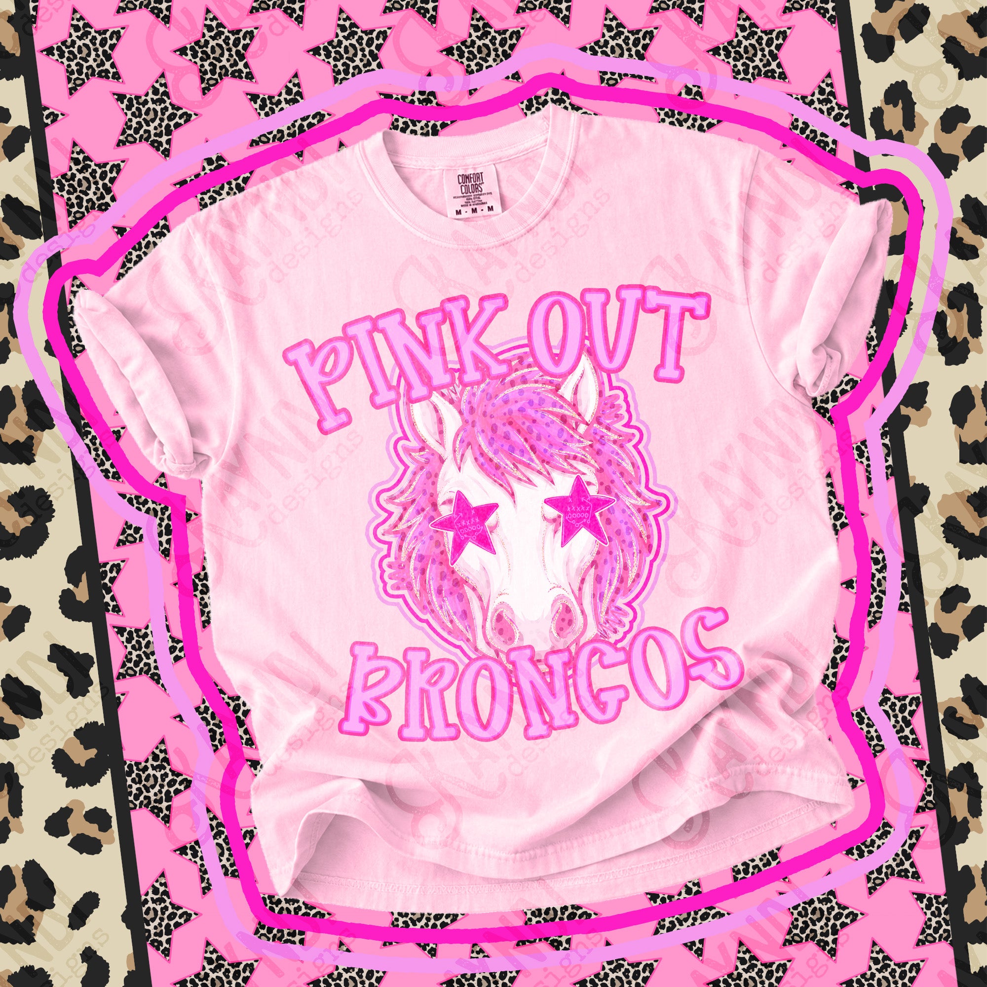 Pink Out Mascots Broncos 7 mockup
