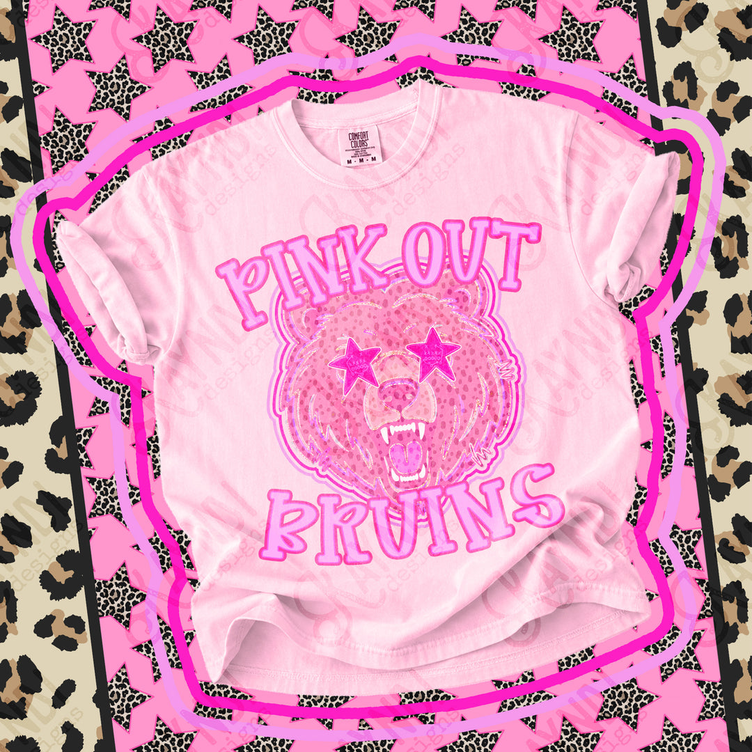 Bruins 2 Pink Out Mascots mascot DTF transfer