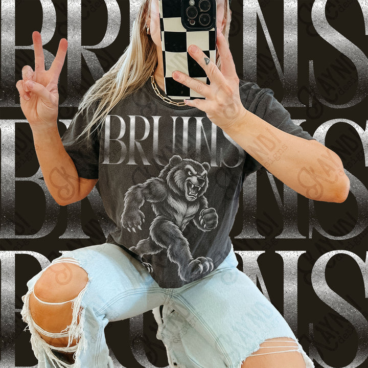 Halftone Mascots Bruins DTF transfer mockup