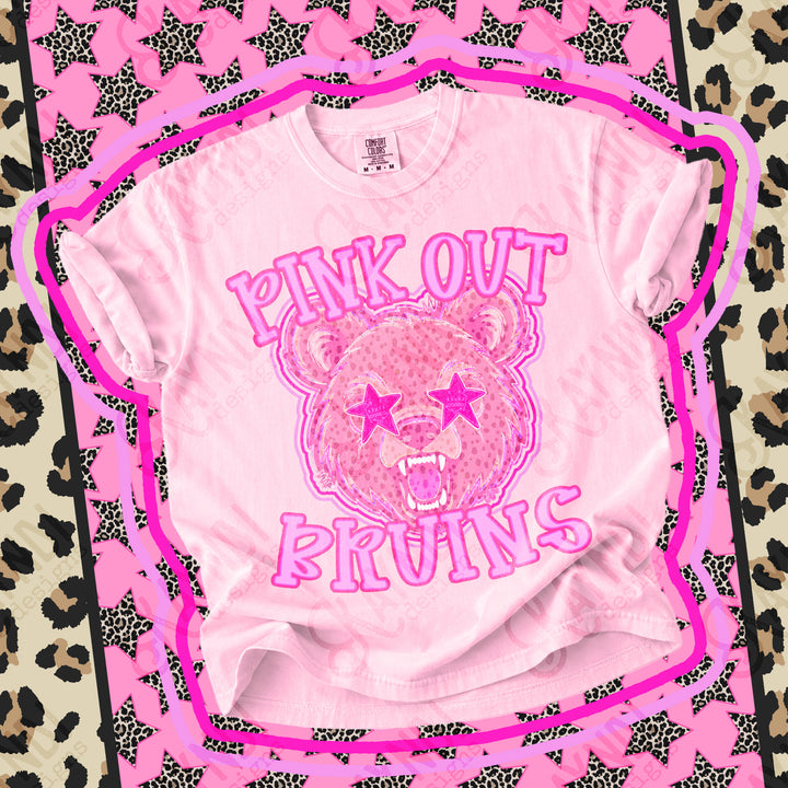 Bruins Pink Out Mascots mascot DTF transfer