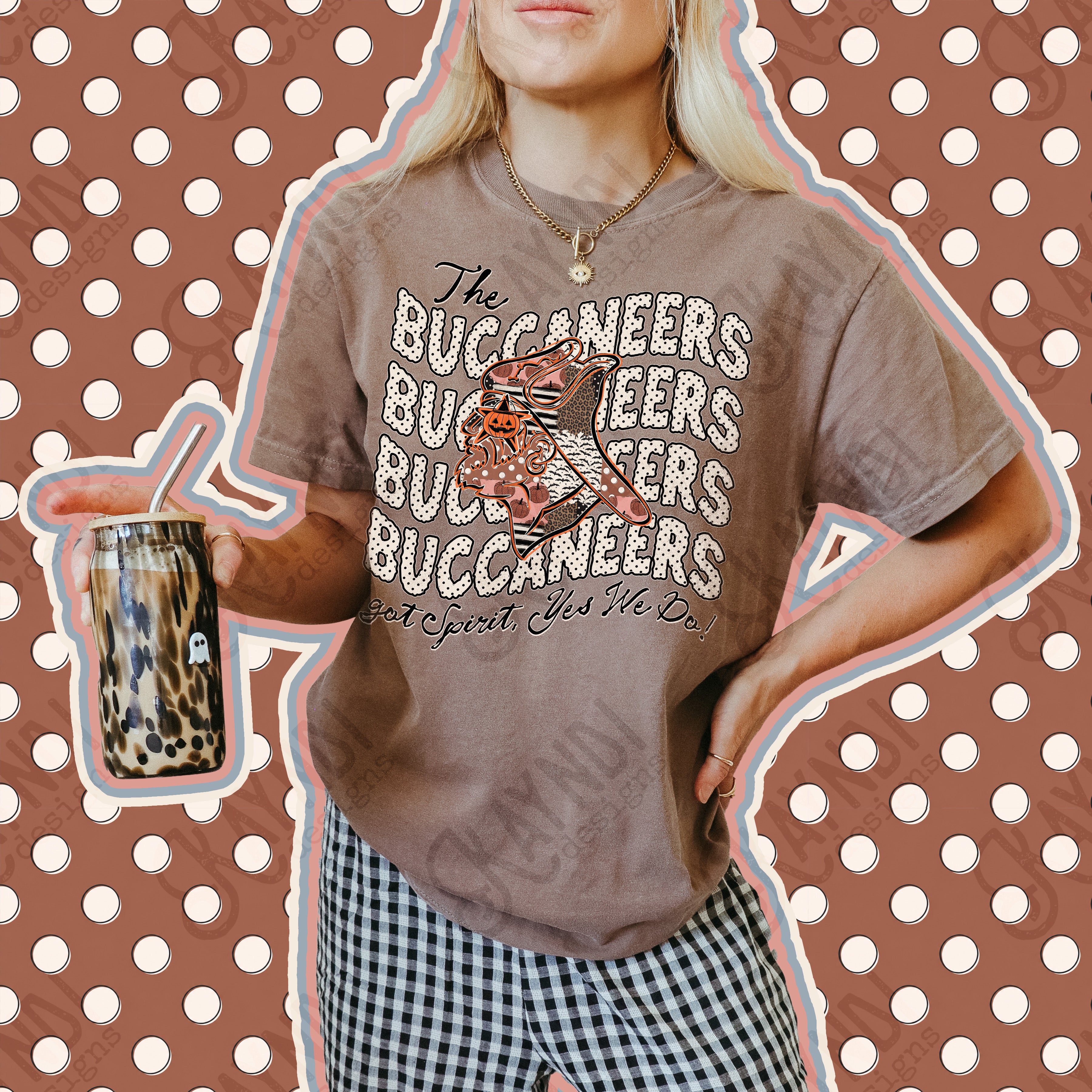 Patchwork Pumpkin Spirit Mascots Buccaneers 2 design