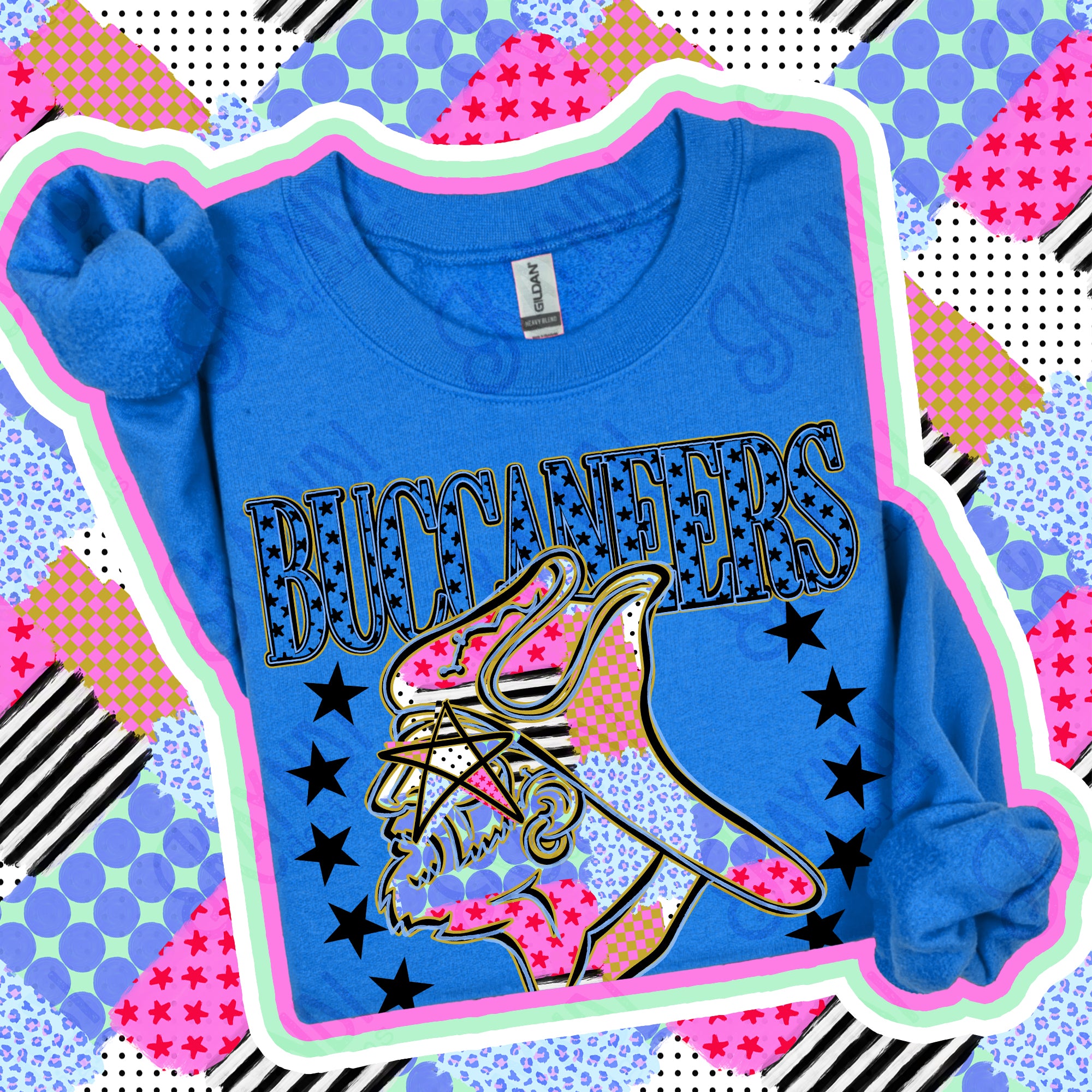 Patchwork Varsity Stars Mascots Buccaneers 2 design