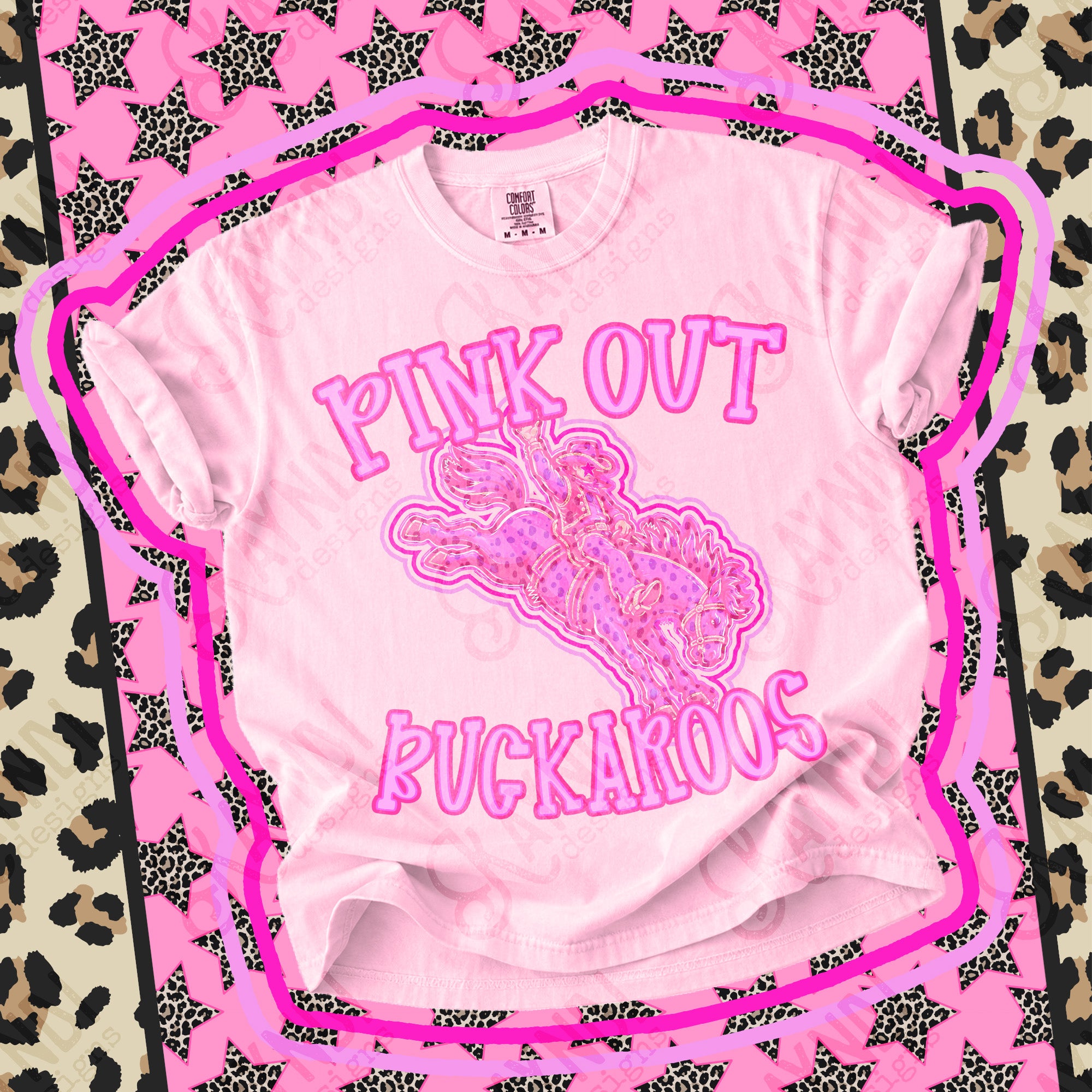 Pink Out Mascots Buckaroos 3 mockup